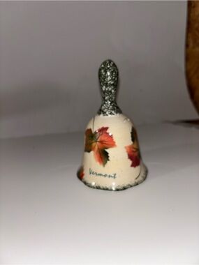 Vermont Ceramic Bell with Autumn Leaf Design